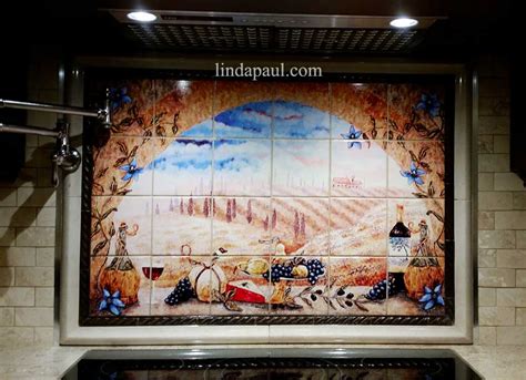 Italian tile mural store is an exclusive on line store. Italian tile murals - Tuscany Backsplash tiles