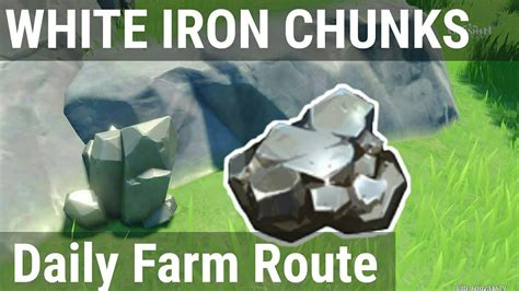 White Iron Chunks Best Locations Daily Farm Route Genshin Impact