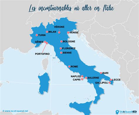 O Aller En Italie Lieux Visiter Carte Touristique