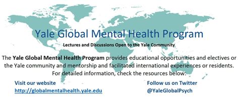 yghr would like to thank the yale global mental health program for its continued support yale
