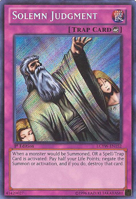 Tcg individual collectable card games and get the best deals at the lowest prices on ebay! Yu-Gi-Oh Card - LCYW-EN152 - SOLEMN JUDGMENT (secret rare ...