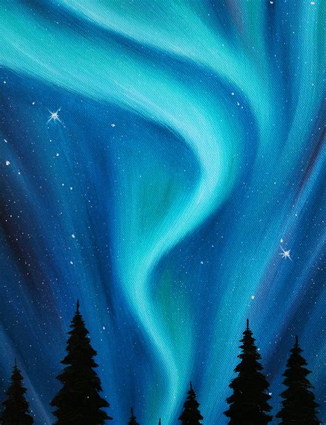 Canada Aurora Borealis Oil Painting On Canvas Northern Lights Etsy