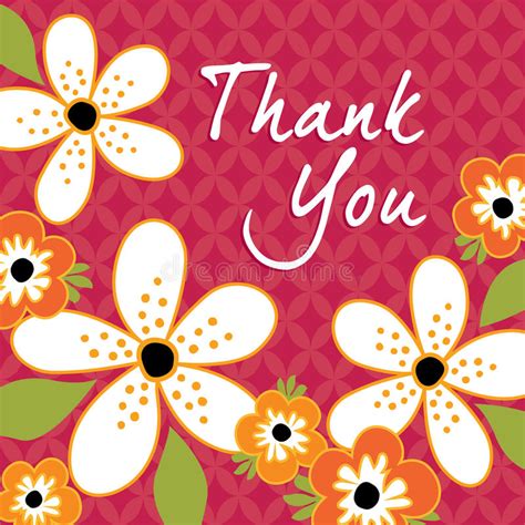 Vintage Floral Thank You Card Template Stock Vector Illustration Of