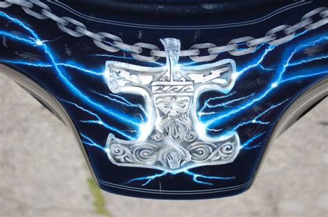 Viking Hammer Custom Motorcycle Airbrush Paint Job