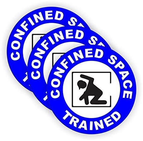 Confined Space Trained 3 Pack Full Color Printed Sticke