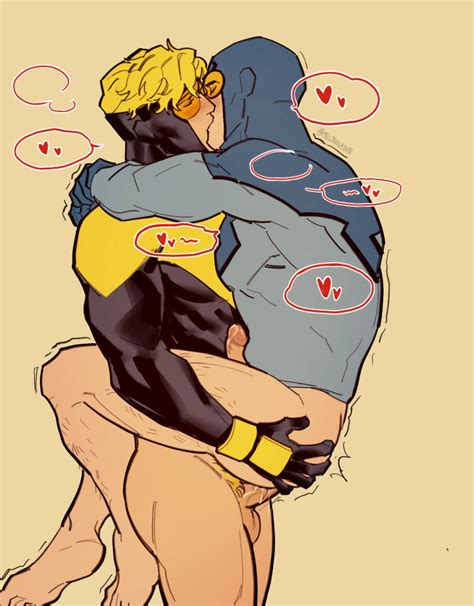 Rule 34 Anal Anal Sex Ass Grab Blue Beetle Boner Booster Gold Dc Erect Penis Erect While