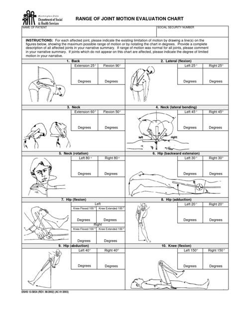 Range Of Motion Evaluation Chart Anatomical Terms Of Motion Joints