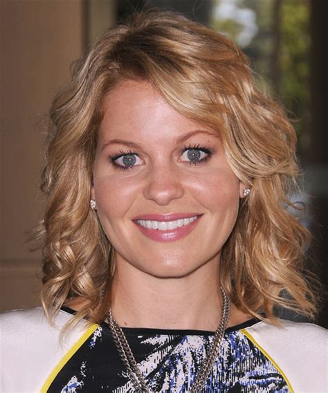 Candace Cameron Bure Medium Wavy Casual Hairstyle With Side Swept Bangs