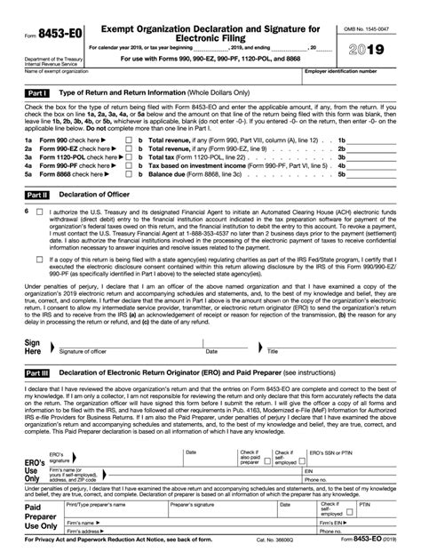 2019 Irs Form 8453 Fill Out And Sign Printable Pdf Template Signnow