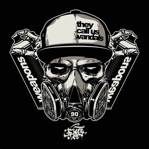 Premium Vector Skull Wearing Gas Mask For Graffiti Logo Gas Mask Graffiti Logo Graffiti