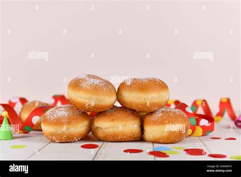 German Traditional Berliner Pfannkuchen A Donut Without Hole Filled With Jam Traditional