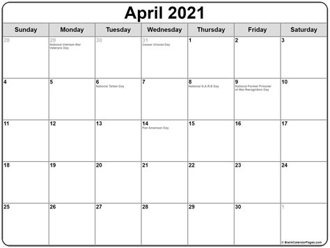 United states of america's federal holidays are starting from 1 january and then end of 25 december. April 2020 calendar with holidays