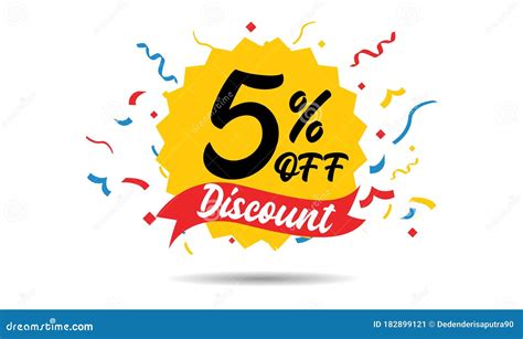 Sale Discount Icons Special Offer Price Signs 5 Percent Off Reduction