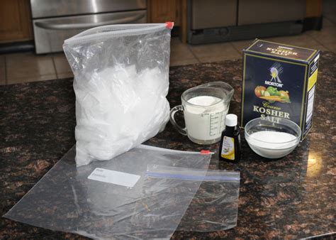 Keep adding salt and ice until the bag is almost full. Step-by-step: How to make ice cream in a bag ...