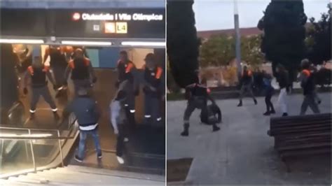 Brutal Pelea En El Metro De Barcelona Entre Los Vigilantes Y Unos Pasajeros