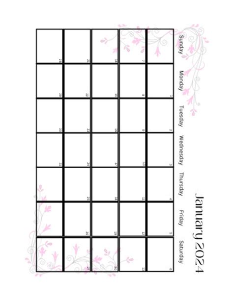 2024 Monthly Floral Calendar Printable 12 Month Calendar Etsy
