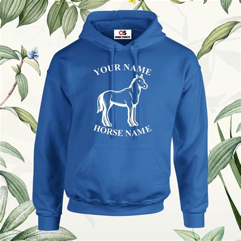 Personalised Horse Hoodie Front Print Rider Equestrian Pony Etsy