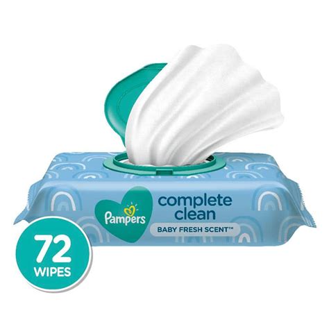 Pampers Complete Clean Scented Pop Top Baby Wipes 72 Count