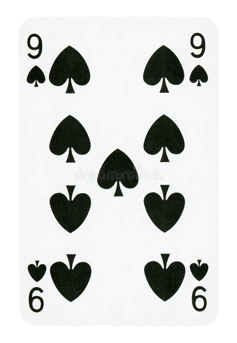 Nine Of Spades Playing Card Isolated On White Stock Image Image Of