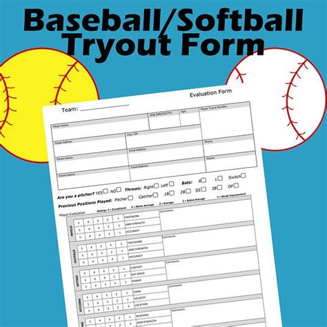 Skillshark is completely customizable softball evaluation software and app. Baseball/Softball Tryout Evaluation Form Perfect for any ...