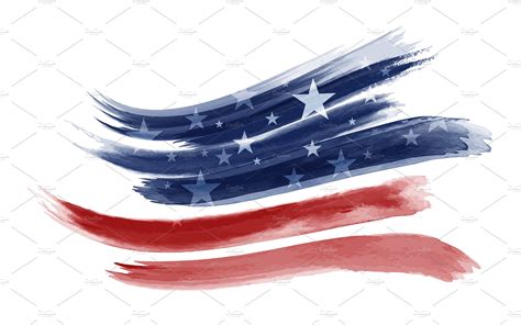 Watercolor American Flag Texture Illustrations Creative Market