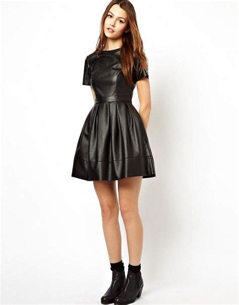 Black Leather Skater Dress Leather Dresses Dresses Skater Dress