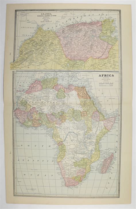 Antique Map Of Africa 1885 Vintage Africa Map South Africa