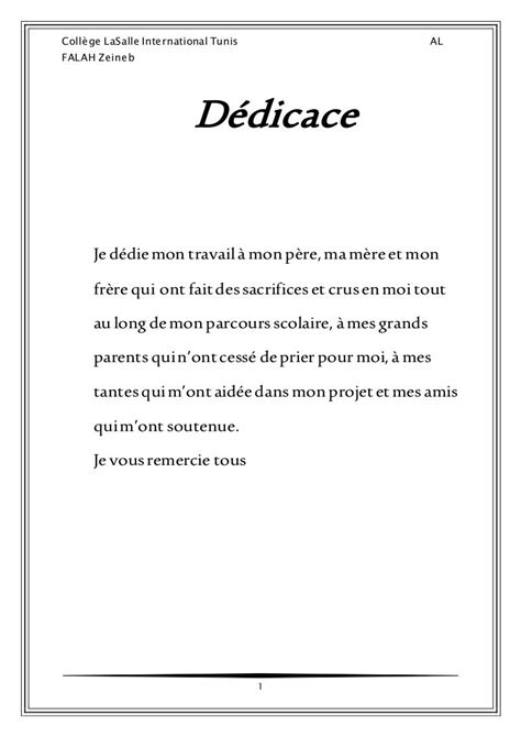 Exemple De Dédicace De Mémoire De Fin Detude Pdf  Le Meilleur Exemple