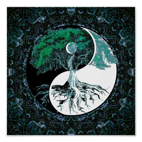 Tree Of Life Yin Yang Moonlight Poster Uk
