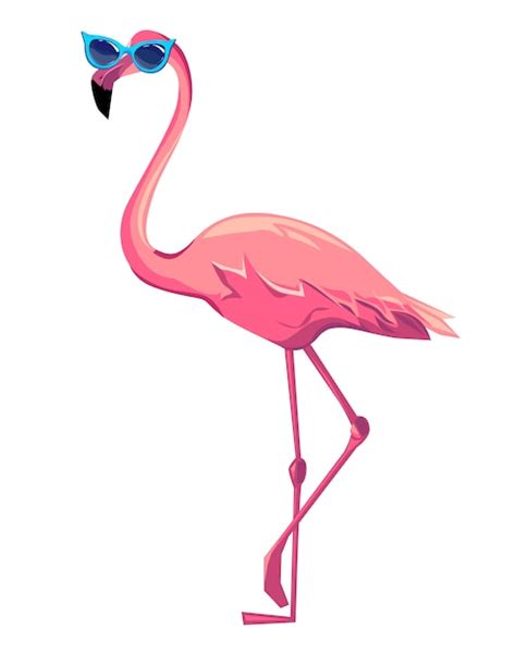 premium vector cute flamingo with sunglasses illustration summer print design