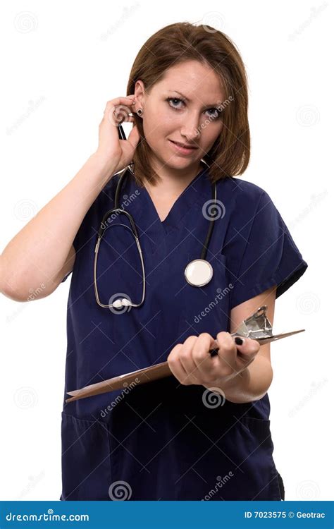 Nurse With Clipboard Stock Image Image Of Note Friendly 7023575
