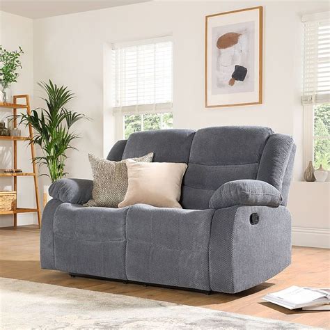 Sorrento Dark Grey Dotted Cord Fabric 2 Seater Recliner Sofa Only £54999 · 17000 Trustpilot