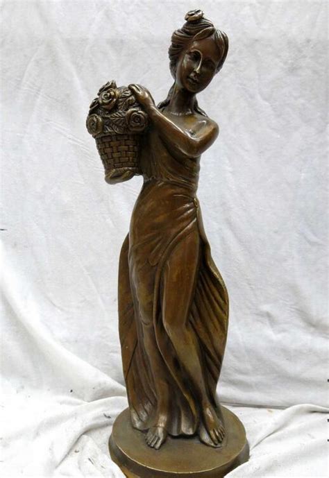 17 China Brass Copper Carved Belle Sexy Beauty Statue In Statues