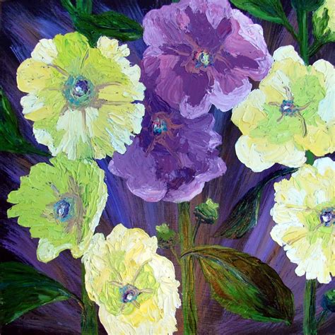 Artist Susan Spohn Hollyhocks Flower Paintings Garden Paintings