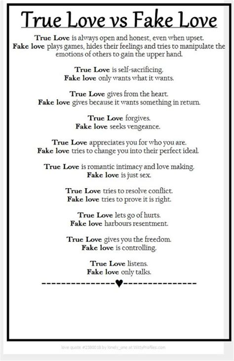 Your true love is the one who knows all of your secrets and flaws still loves you through all of them. True Love vs Fake Love - Wititudes