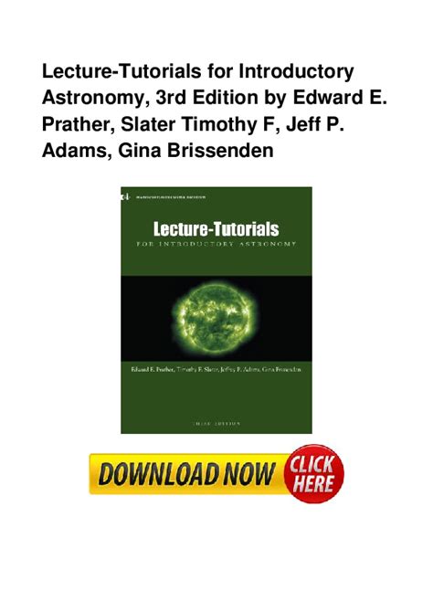 Pdf Lecture Tutorials For Introductory Astronomy 3rd Edition By