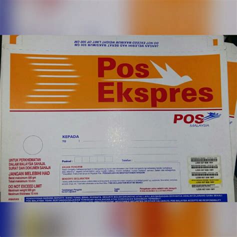 Sampul Pos Ekspress Baru / Pos Express : Jenis ukuran berat ketebalan