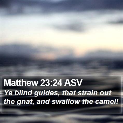 Matthew 2324 Asv Ye Blind Guides That Strain Out The Gnat And