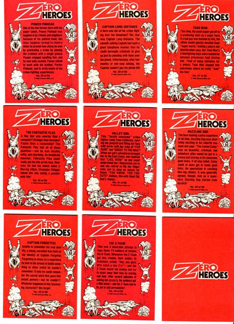 Zero Heroes 5b Zero Heroes Sticker Trading Cards From Gene Flickr