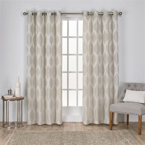 Exclusive Home Curtains 2 Pack Montrose Ogee Geometric Textured Linen