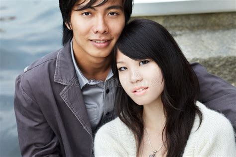 Young Chinese Couple In Love On Romantic Date Stock Photo Image Of