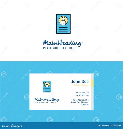 Flat Personal Diary Logo And Visiting Card Template Busienss Concept