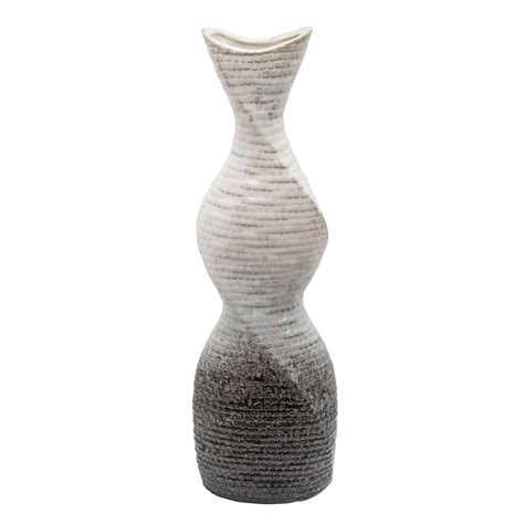 Kingston Living 20 Ivory And Beige Ceramic Twisted Vase