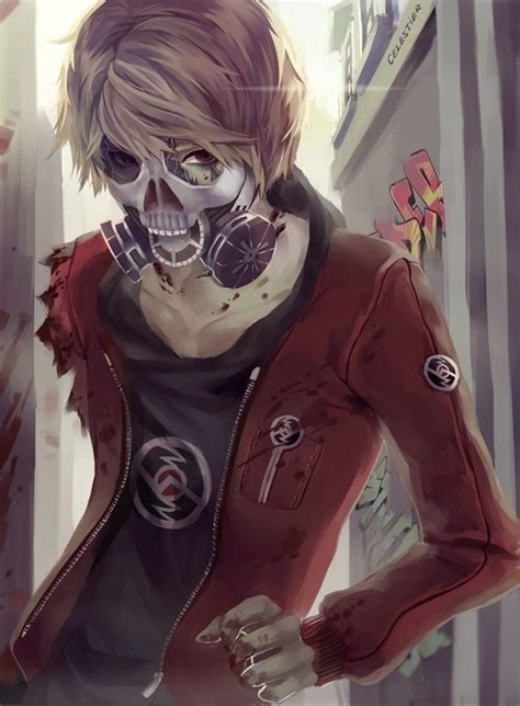 Pin By Oum ¥ On Anime Gas Mask Anime Zombie Anime Homestuck