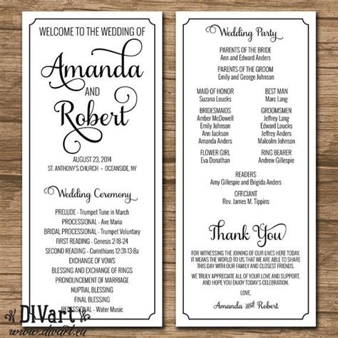 At least 2 valid ids of the couple during personal appearance; Elegant Wedding Program, Ceremony Program - PRINTABLE ...