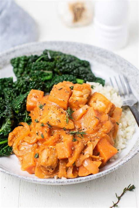Extremely fast easy and satisfying recipe! African Chicken Stew - Chicken Thigh Sweet Potato Stew
