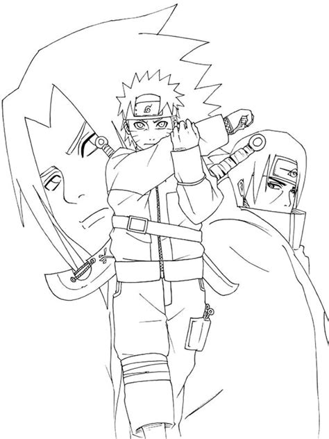 Coloriage Naruto Sasuke desssin dessin gratuit à imprimer