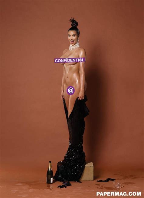 Kim Kardashian desnudo frontal también en Paper Magazine amoamao