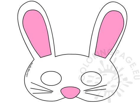 Easily make these at home or in your classroom with our free printable template! White Easter Bunny Printable Mask - Coloring Page