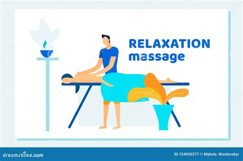 Woman Receiving Relaxation Back Massage In Spa Stock Vector